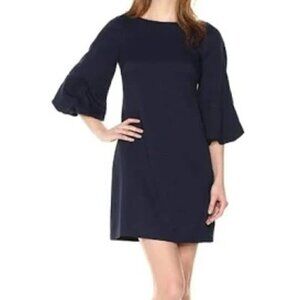 Eliza J Navy Shift Dress with Puff Sleeve Sz 4
